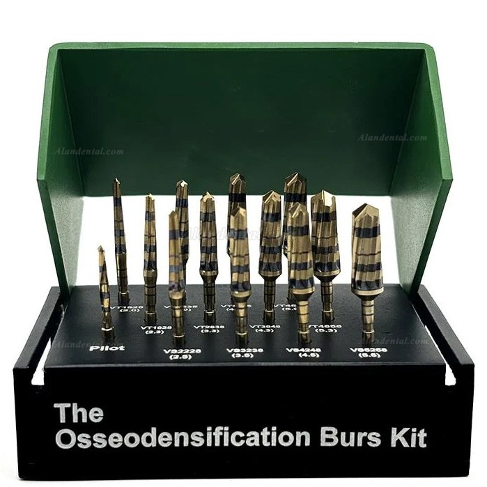 13pcs/Set Dental Osseodensification Bur Implant Maxillary Sinus Lift Drills Kit